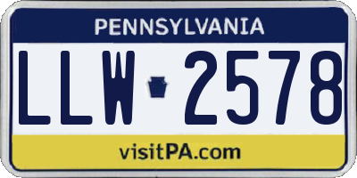 PA license plate LLW2578