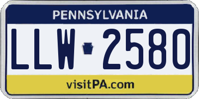 PA license plate LLW2580