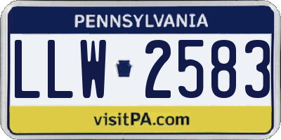 PA license plate LLW2583