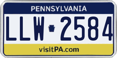 PA license plate LLW2584