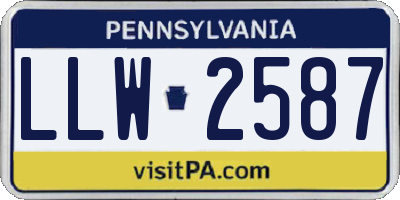 PA license plate LLW2587