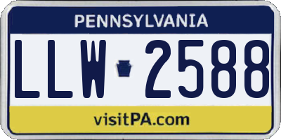 PA license plate LLW2588