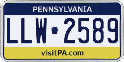PA license plate LLW2589