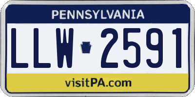PA license plate LLW2591
