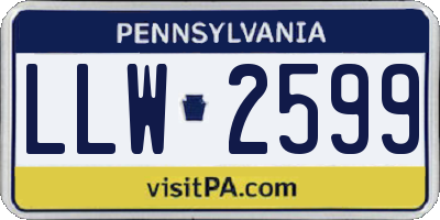 PA license plate LLW2599