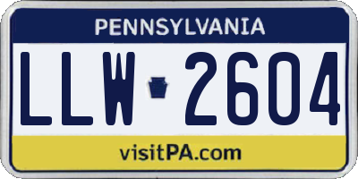 PA license plate LLW2604