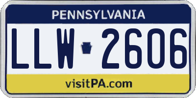 PA license plate LLW2606