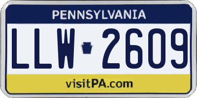 PA license plate LLW2609