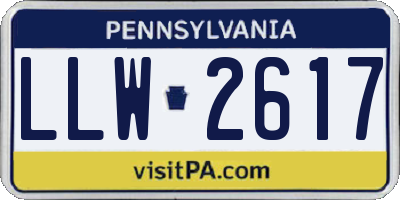 PA license plate LLW2617