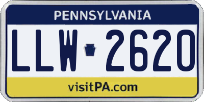 PA license plate LLW2620
