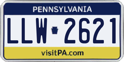 PA license plate LLW2621