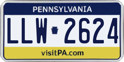 PA license plate LLW2624