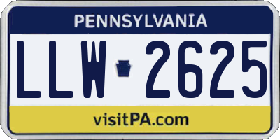 PA license plate LLW2625