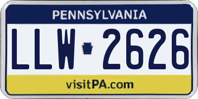 PA license plate LLW2626