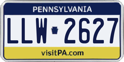 PA license plate LLW2627