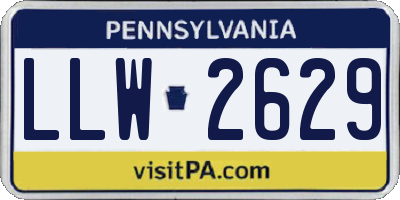 PA license plate LLW2629