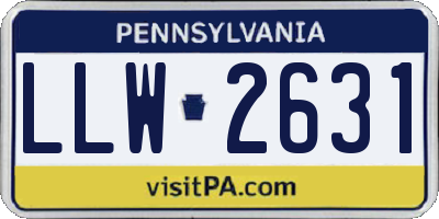 PA license plate LLW2631