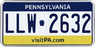 PA license plate LLW2632
