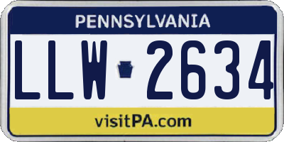 PA license plate LLW2634