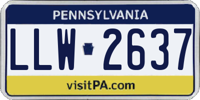 PA license plate LLW2637