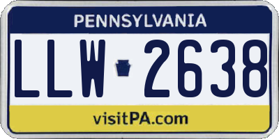 PA license plate LLW2638