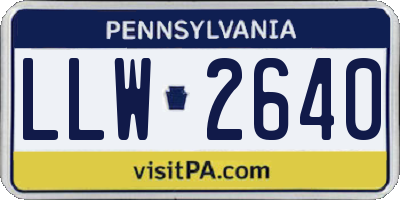 PA license plate LLW2640