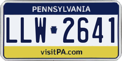 PA license plate LLW2641