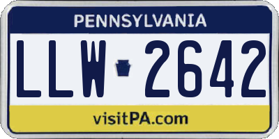 PA license plate LLW2642