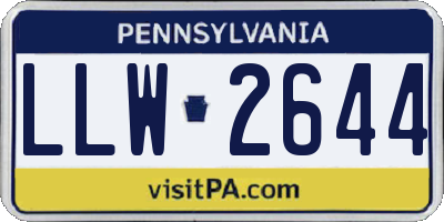 PA license plate LLW2644