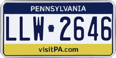 PA license plate LLW2646
