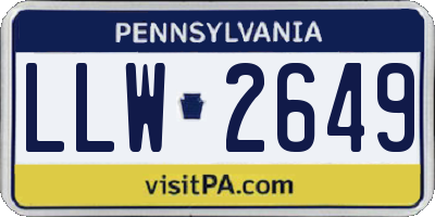 PA license plate LLW2649