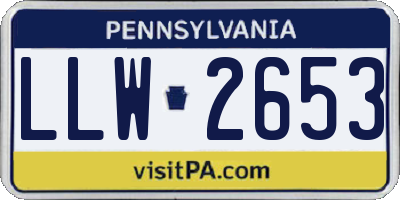PA license plate LLW2653