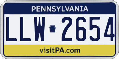 PA license plate LLW2654