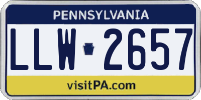 PA license plate LLW2657