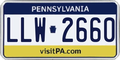 PA license plate LLW2660