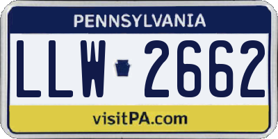 PA license plate LLW2662
