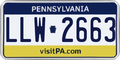 PA license plate LLW2663