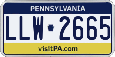 PA license plate LLW2665