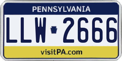 PA license plate LLW2666