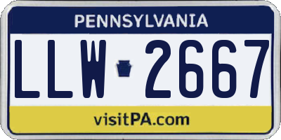 PA license plate LLW2667