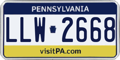 PA license plate LLW2668