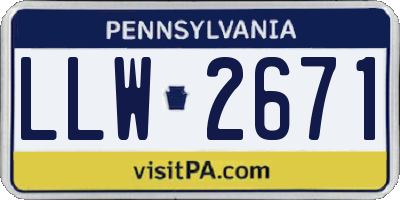 PA license plate LLW2671