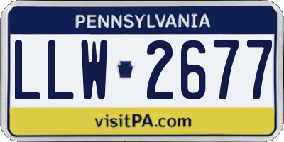 PA license plate LLW2677