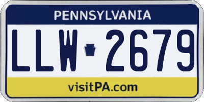 PA license plate LLW2679