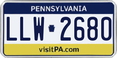 PA license plate LLW2680