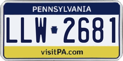 PA license plate LLW2681