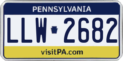 PA license plate LLW2682