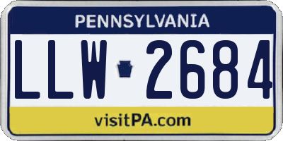 PA license plate LLW2684