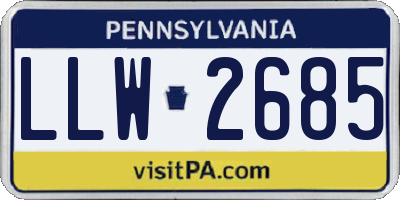 PA license plate LLW2685