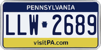 PA license plate LLW2689